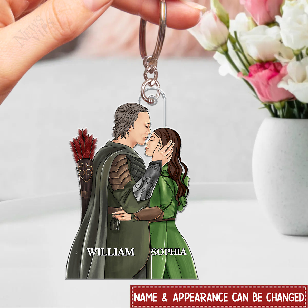 Personalized Gifts For Couple Keychain Hugging Couple