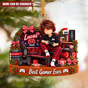 Personalized Gamer Ornament - Gaming Christmas Gifts
