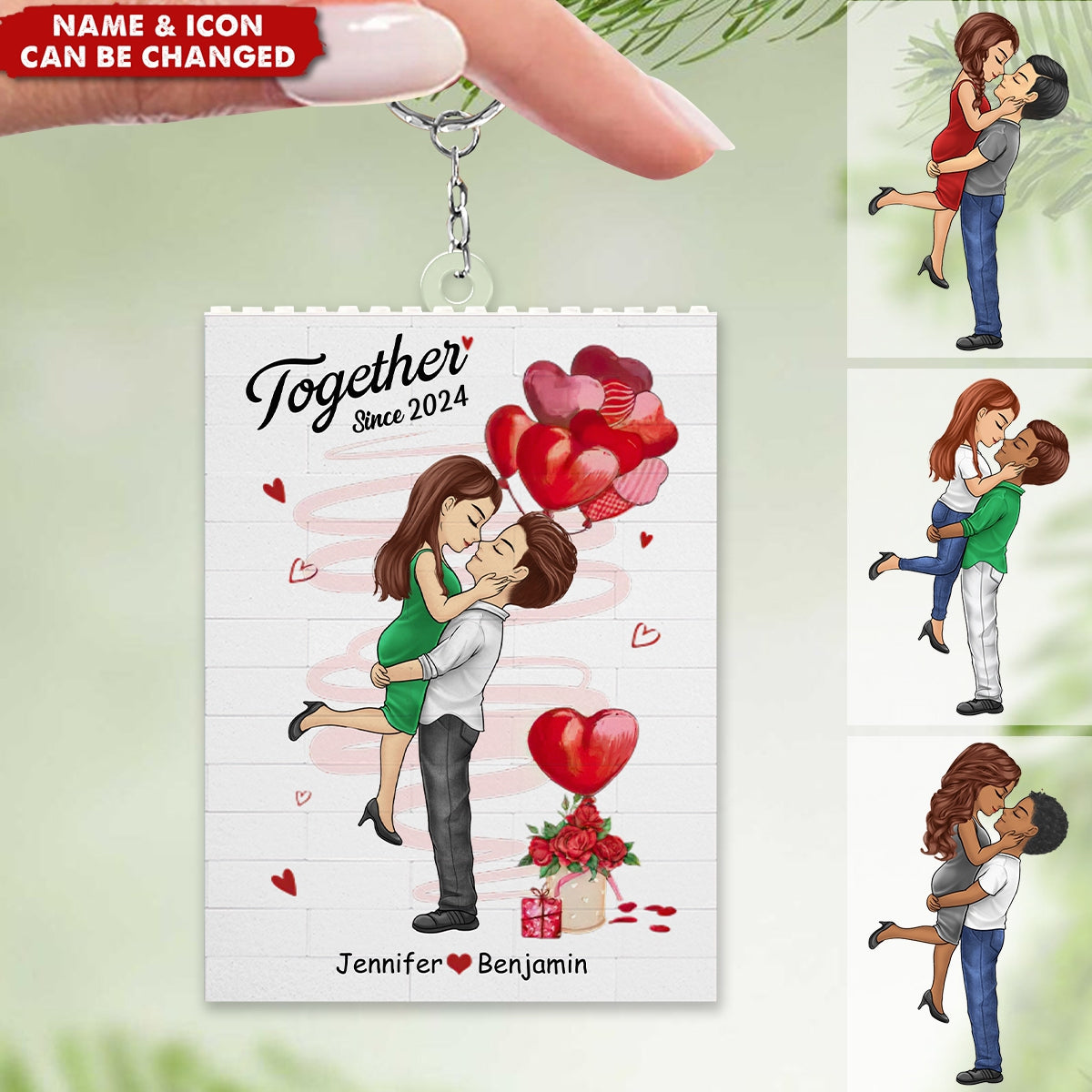 I Love You Forever - Couple Personalized Acrylic Keychain - Gift For Husband Wife, Anniversary