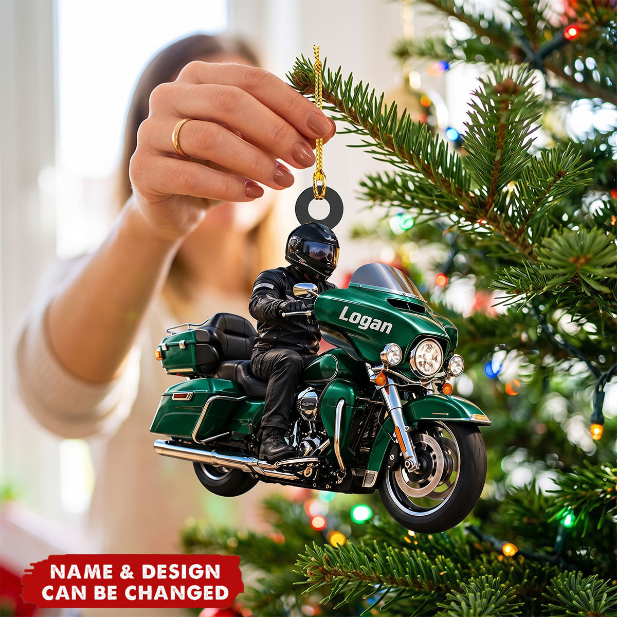 Custom Biker Street Glide Motorcycle Christmas Ornament, Biker Keepsake