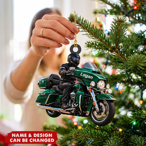 Custom Biker Street Glide Motorcycle Christmas Ornament, Biker Keepsake