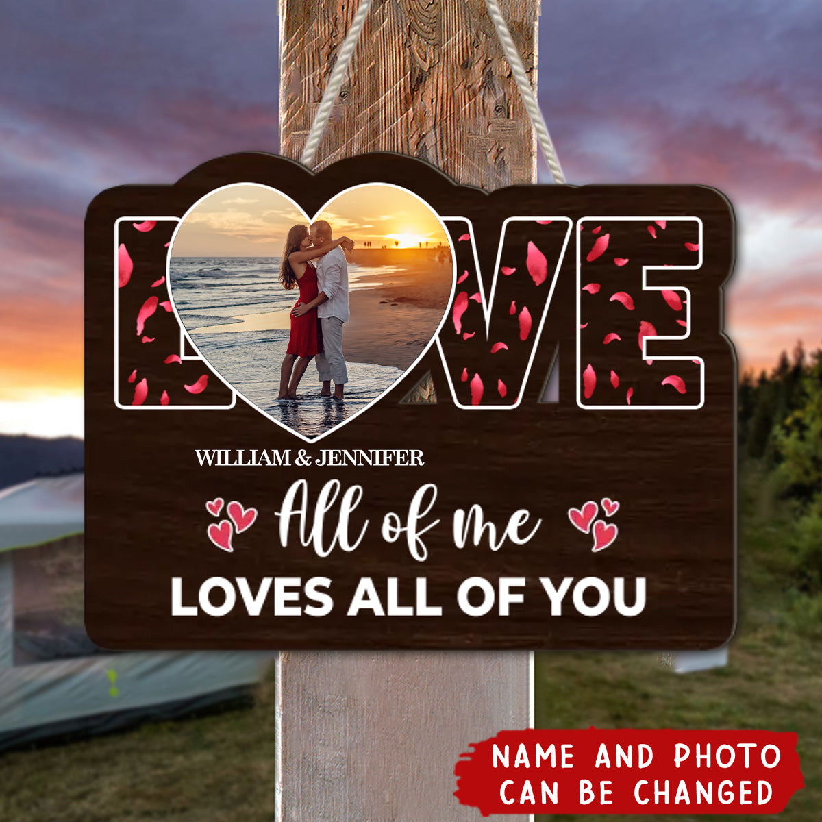 Custom Photo - Personalized Wooden Sign for Couple - Christmas, Anniversary Gift for Her, Him