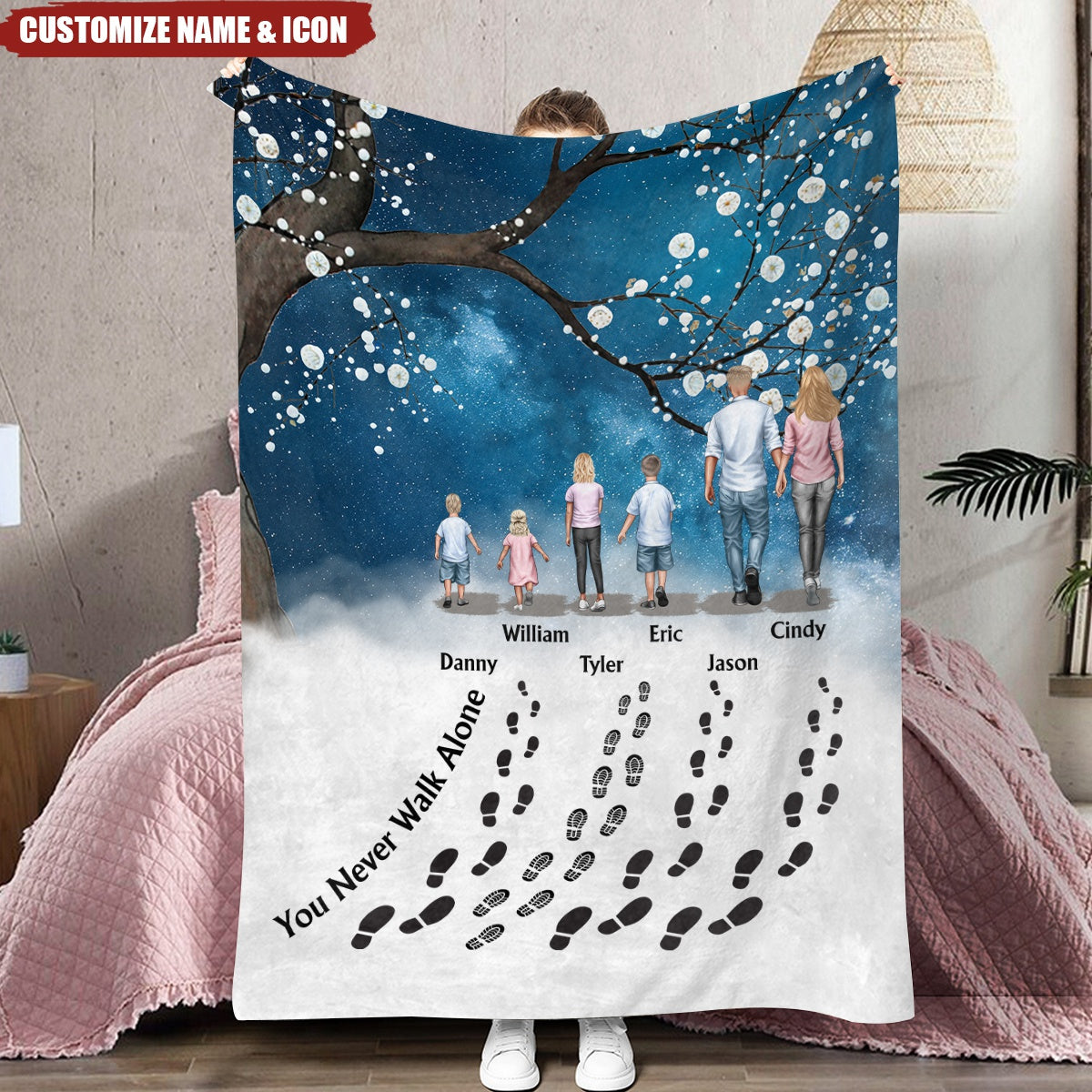 You Never Walk Alone - For Loss Of Loved Ones Memorial - Personalized Blanket