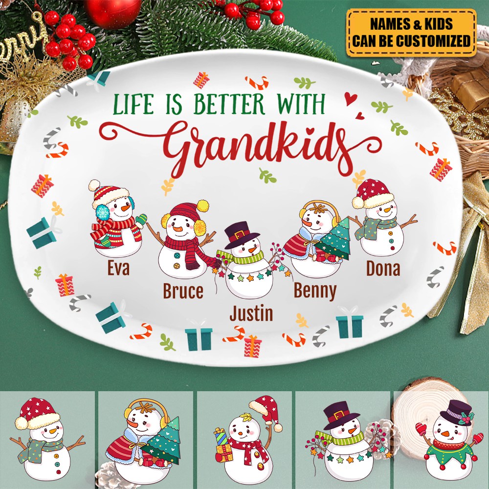 Personalized Custom Platter - Christmas Gift For Grandma, Mom, Family Members