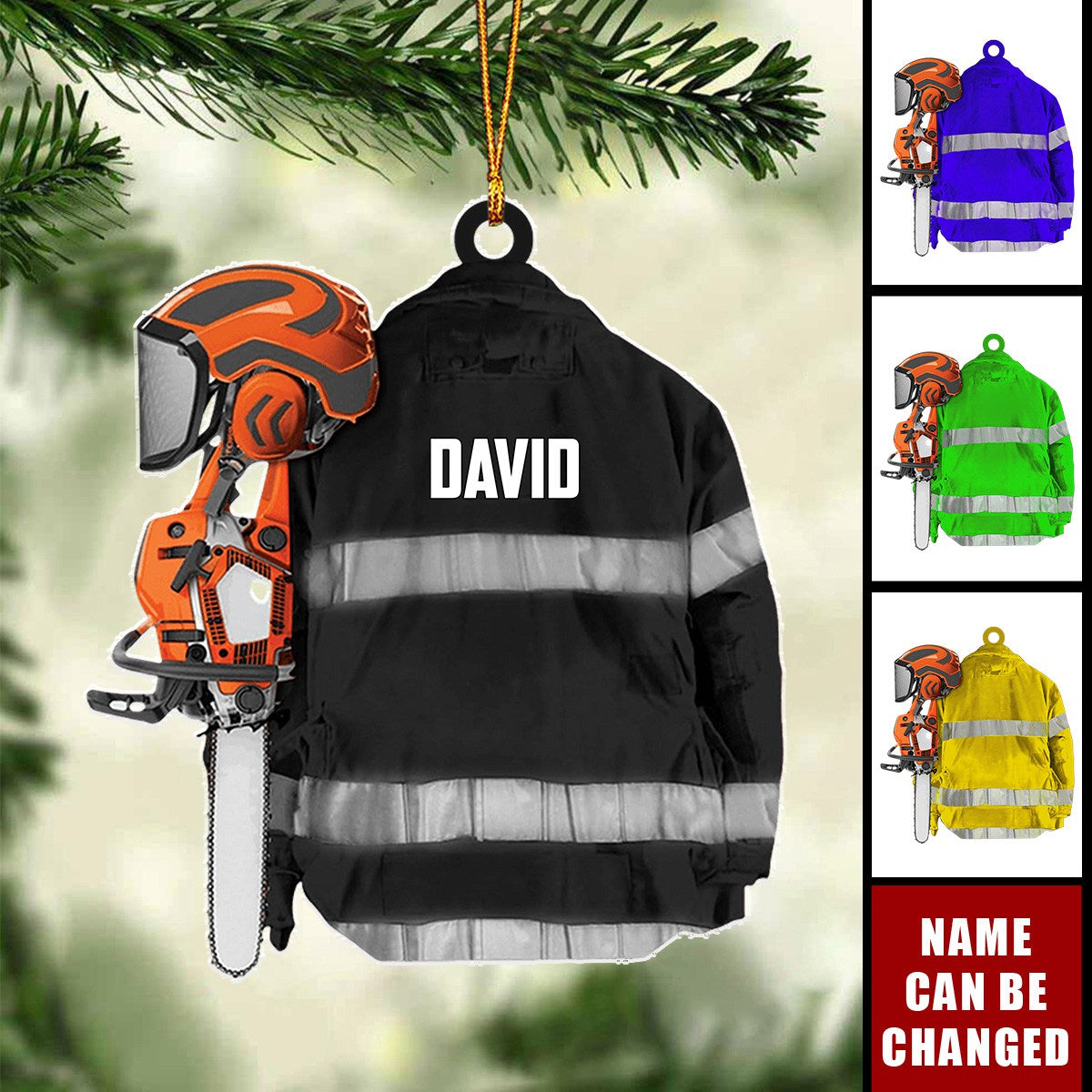 Personalized Arborist Christmas Shaped Ornament - Gift For Lumberjacks