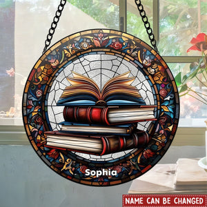 Personalized Gifts For Book Lover Stained Glass Ornament