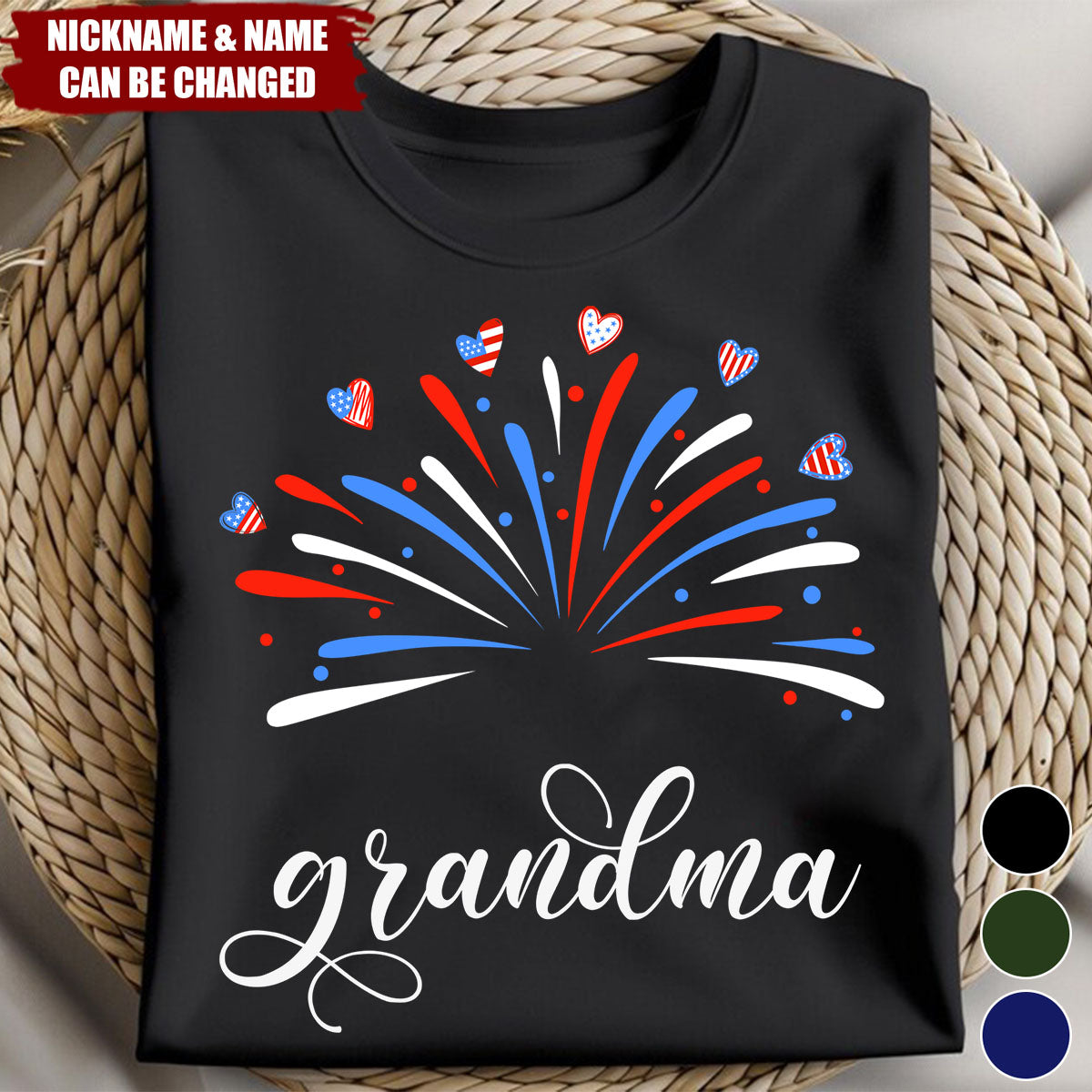 Proud Grandma And Kids Firework 4Th Of July - Personalized Shirt