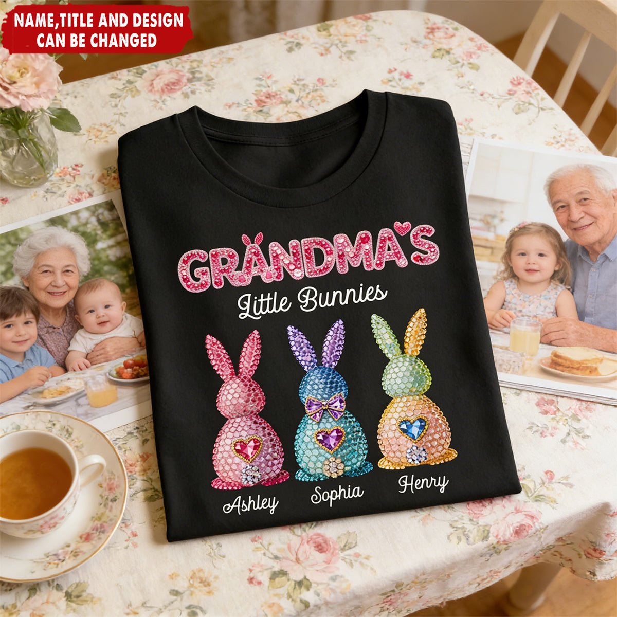 Grandma's Little Bunnies Easter - Personalized Shirt - Sentimental Gift for Grandma