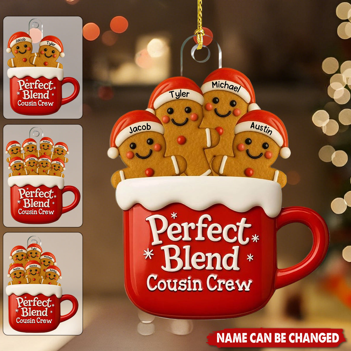 Perfect Gingerbread Crew - Personalized Christmas Acrylic Ornament