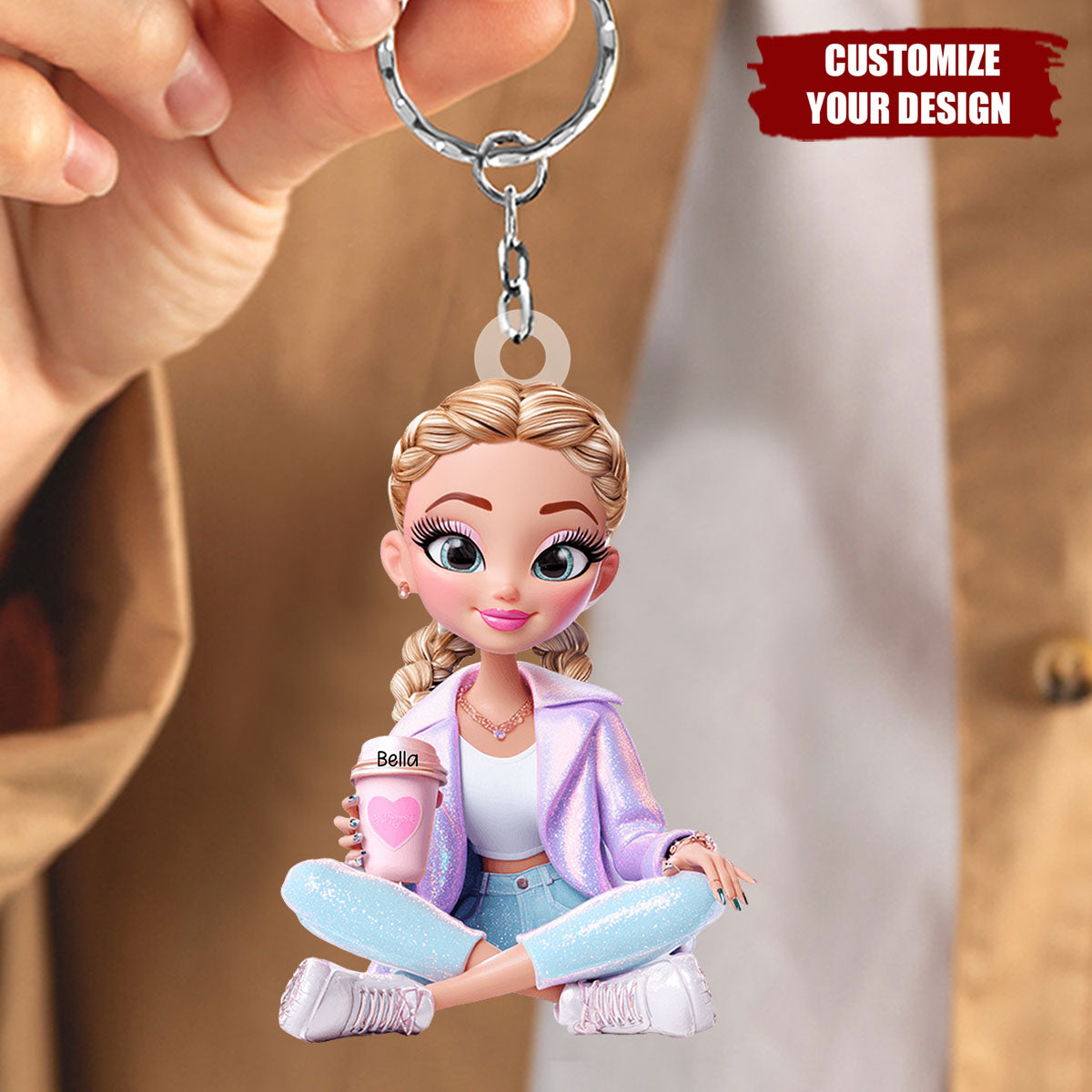 Adorable Doll Acrylic Keychain - Personalized Gifts For Her