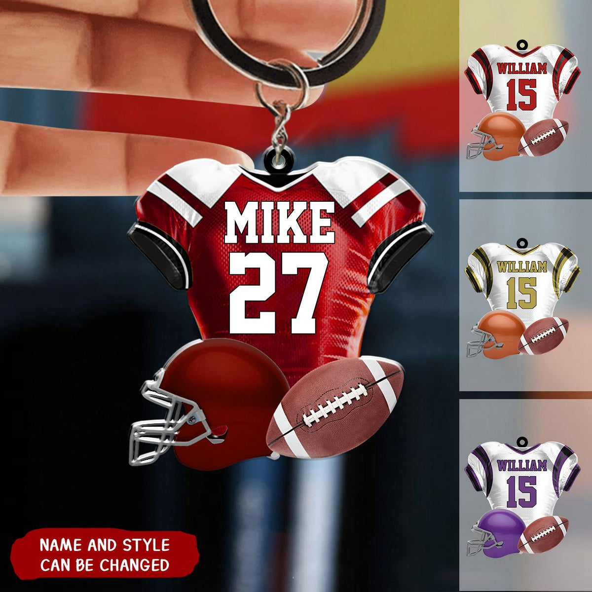 Personalized Football Player Uniform Keychain For Football Player