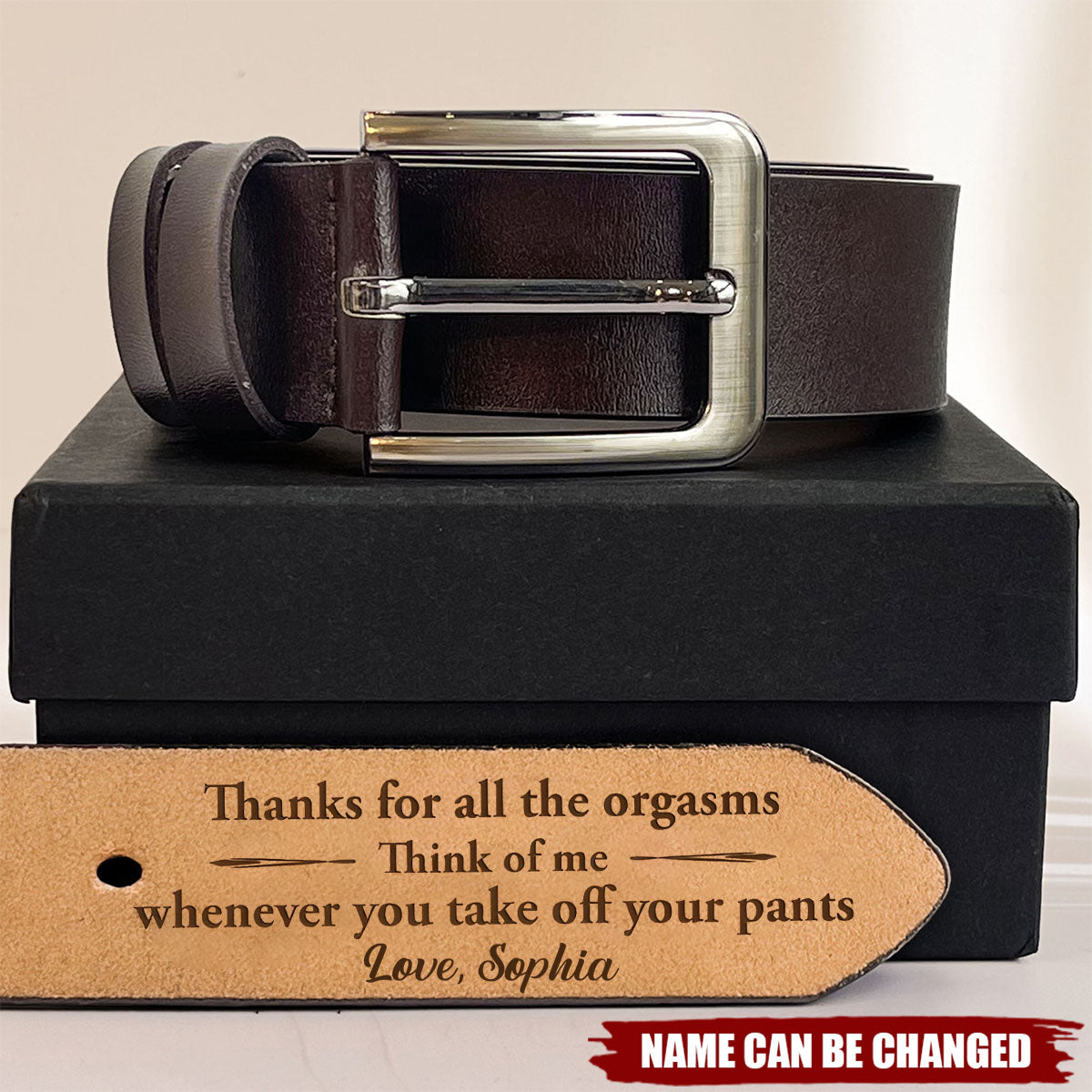 Thanks For All - Personalized Engraved Leather Belt