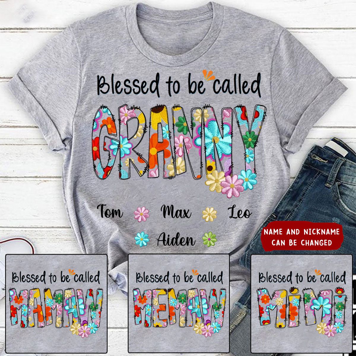 Personalized Blessed To Be Called Nana Shirt For Grandmas