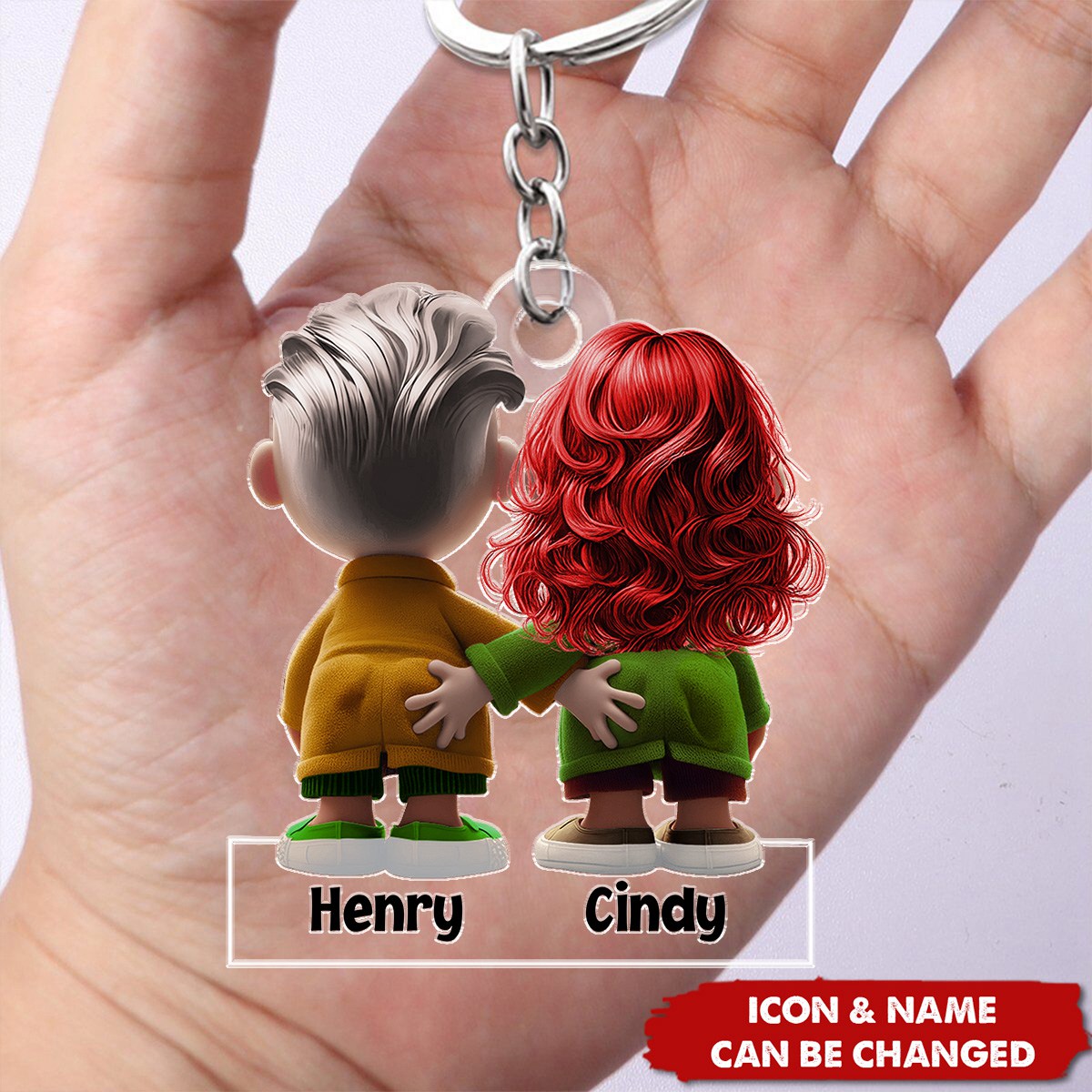 Funny Couple Personalized Acrylic Keychain - Gifts For Couple, Husband, Wife
