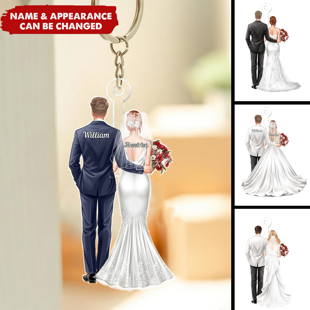 Our First Christmas As Mr Mrs - Personalized Acrylic Keychain