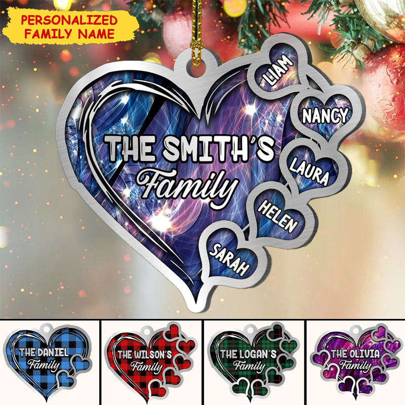 Gift For Christmas Family Heart Personalized Acrylic Ornament