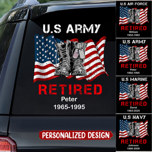 Personalized US Veteran Retired Custom Decal