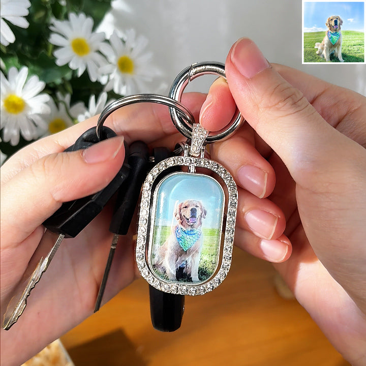 Customized Flip Double-Sided Photo Keychain