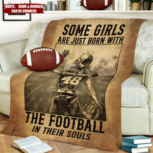 Train Hard - Football Personalized Vertical Blanket