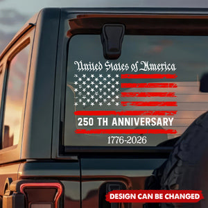 USA 250th Anniversary Car Window Decal Sticker