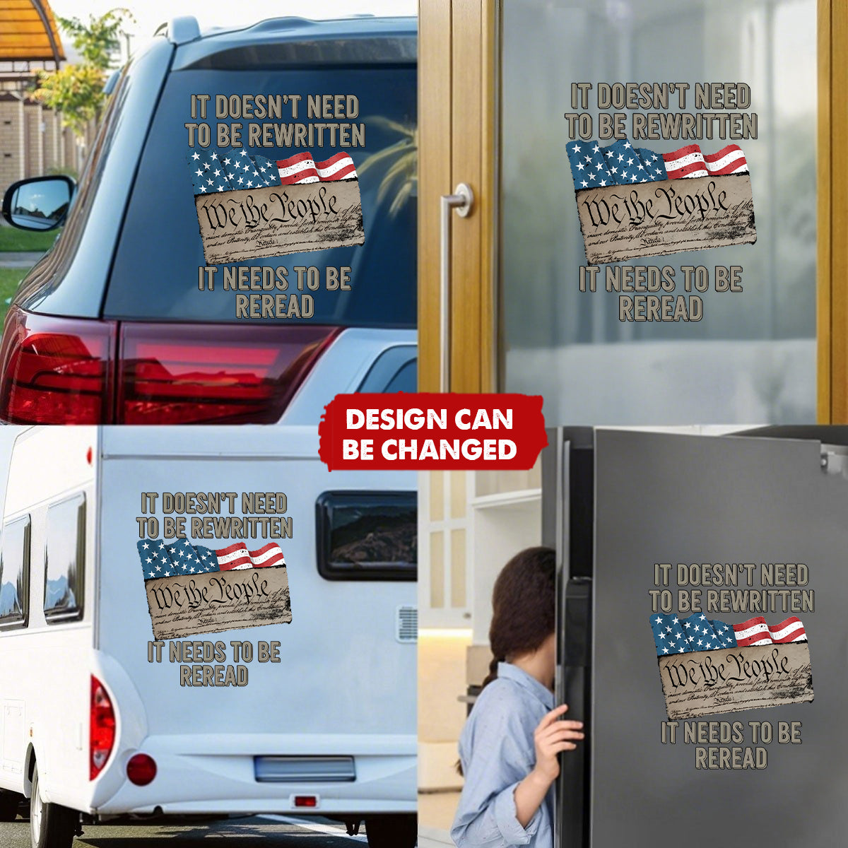 250 Years of America - We The People US Flag Car Window Decal