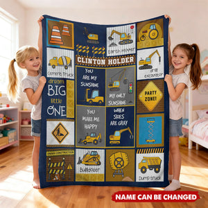 Construction Machines Vehicle Dump Truck Tractor Personalized Blanket