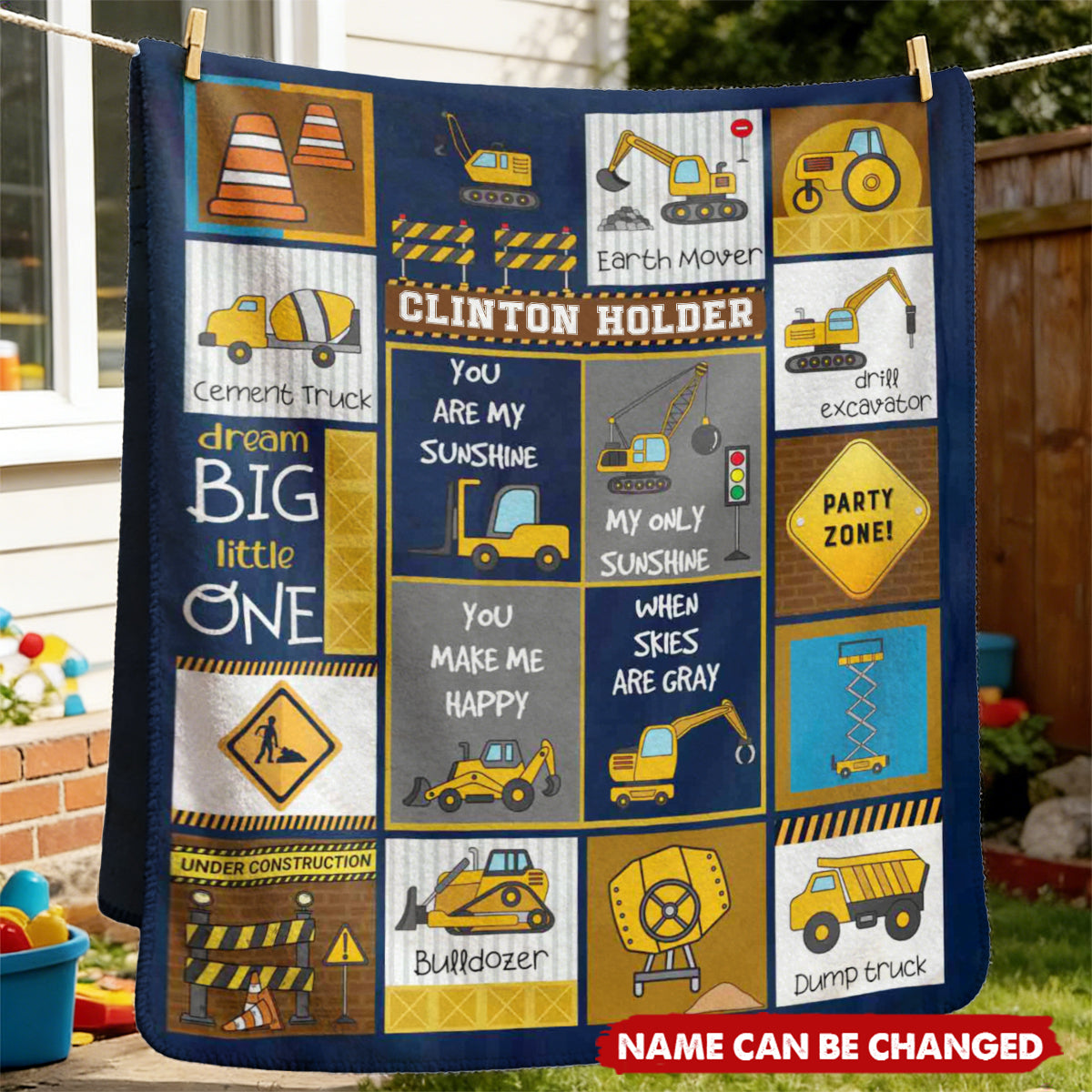 Construction Machines Vehicle Dump Truck Tractor Personalized Blanket