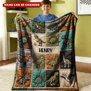 Love Dinosaur - Personalized Kid Blanket
