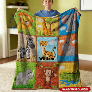 Unique Gifts for Kid Patchwork Style - Personalized Kid Blanket