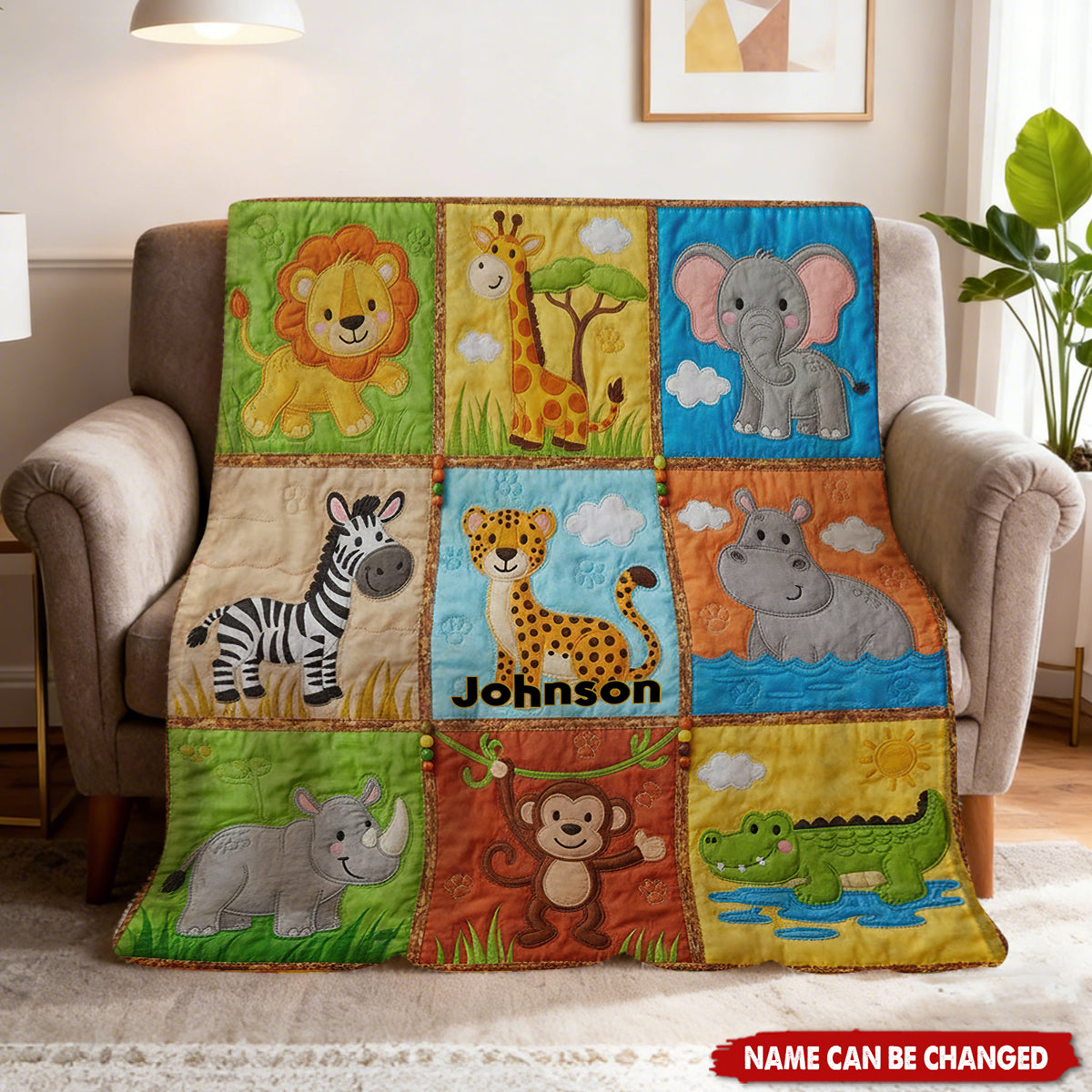 Unique Gifts for Kid Patchwork Style - Personalized Kid Blanket