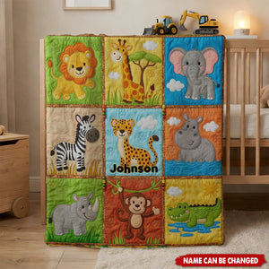 Unique Gifts for Kid Patchwork Style - Personalized Kid Blanket