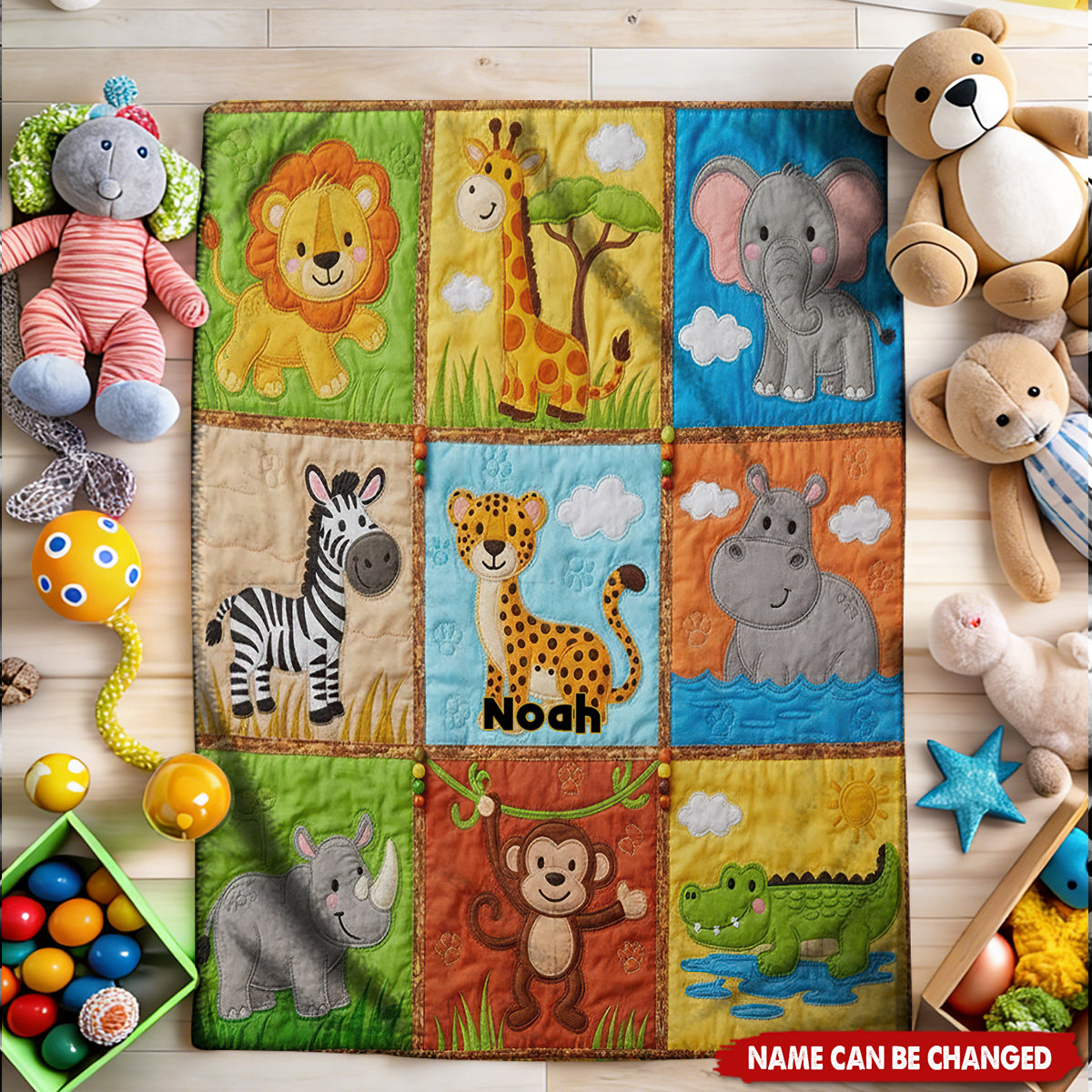 Unique Gifts for Kid Patchwork Style - Personalized Kid Blanket