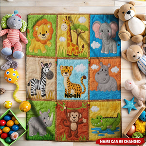 Unique Gifts for Kid Patchwork Style - Personalized Kid Blanket