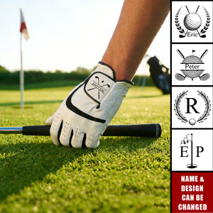 Personalised Initials  Name Men's Breathable Golf Glove - Gift for Golf Lovers