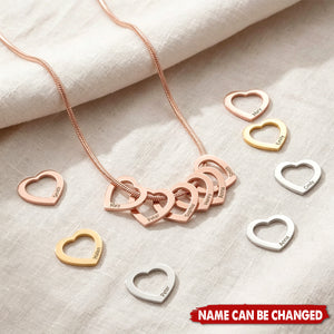 A Wearable Tribute to Your Whole Family - Personalized Engraved Names Heart Outline Pendant Necklace