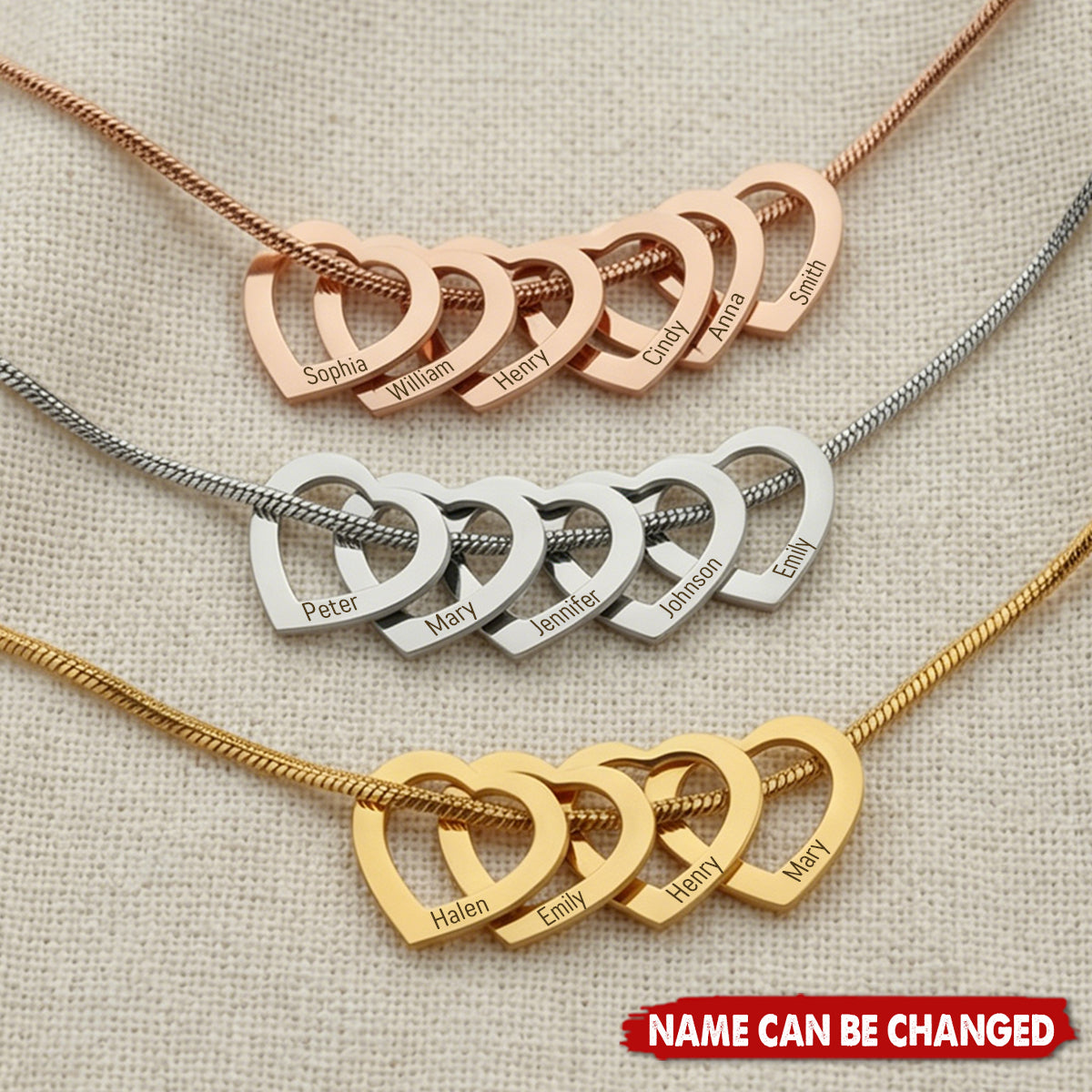 A Wearable Tribute to Your Whole Family - Personalized Engraved Names Heart Outline Pendant Necklace