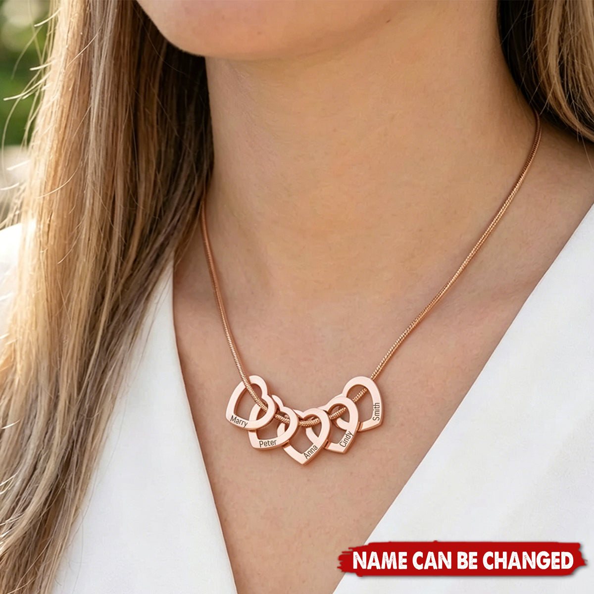 A Wearable Tribute to Your Whole Family - Personalized Engraved Names Heart Outline Pendant Necklace