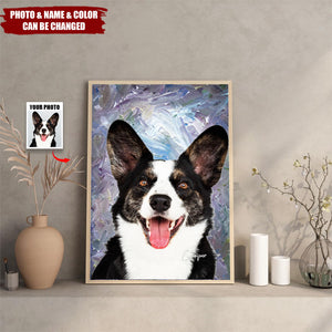 Personalized Modern Painting Texture Style Pet Photo Canvas Prints - Birthday Gift for Pet Lovers