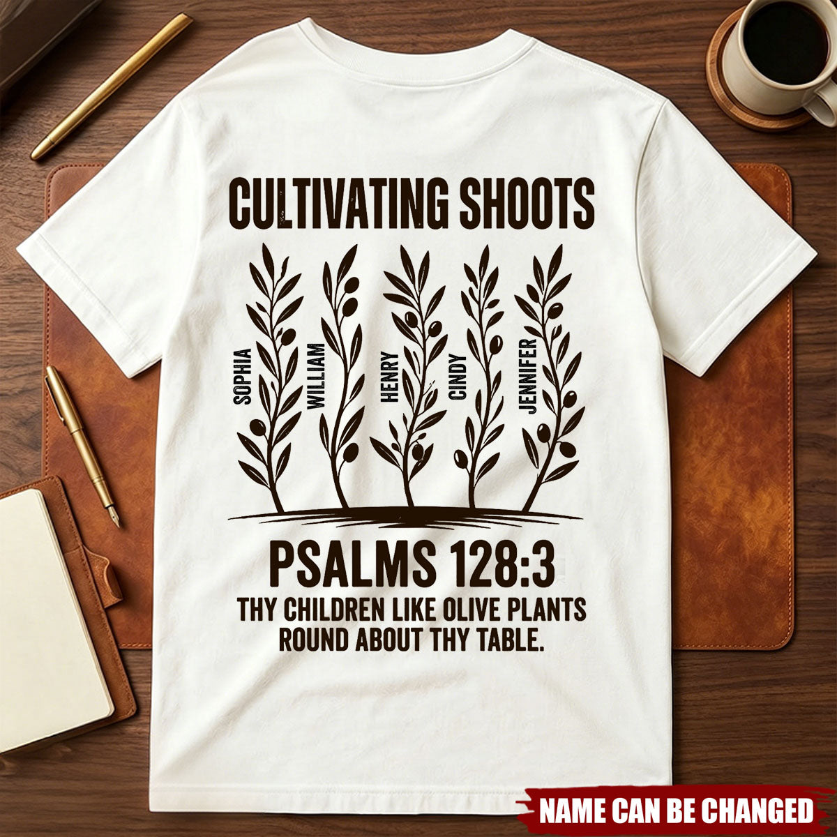 Cultivating Shoots Olive Branch Christian Father's Day Gift For Dad, Husband With Kids' Names - Personalized Shirt