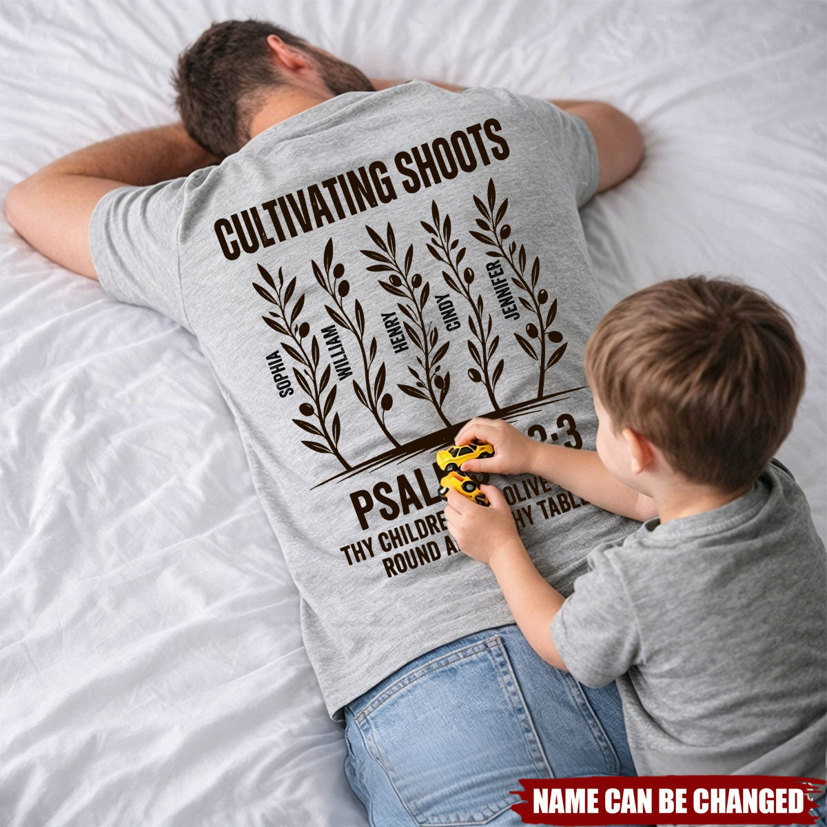 Cultivating Shoots Olive Branch Christian Father's Day Gift For Dad, Husband With Kids' Names - Personalized Shirt