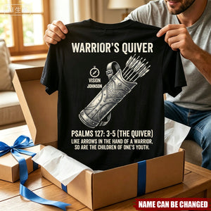 Warrior's Quiver Christian Personalized Bible Verse Shirt - Father's Day Gift For Dad, Husband