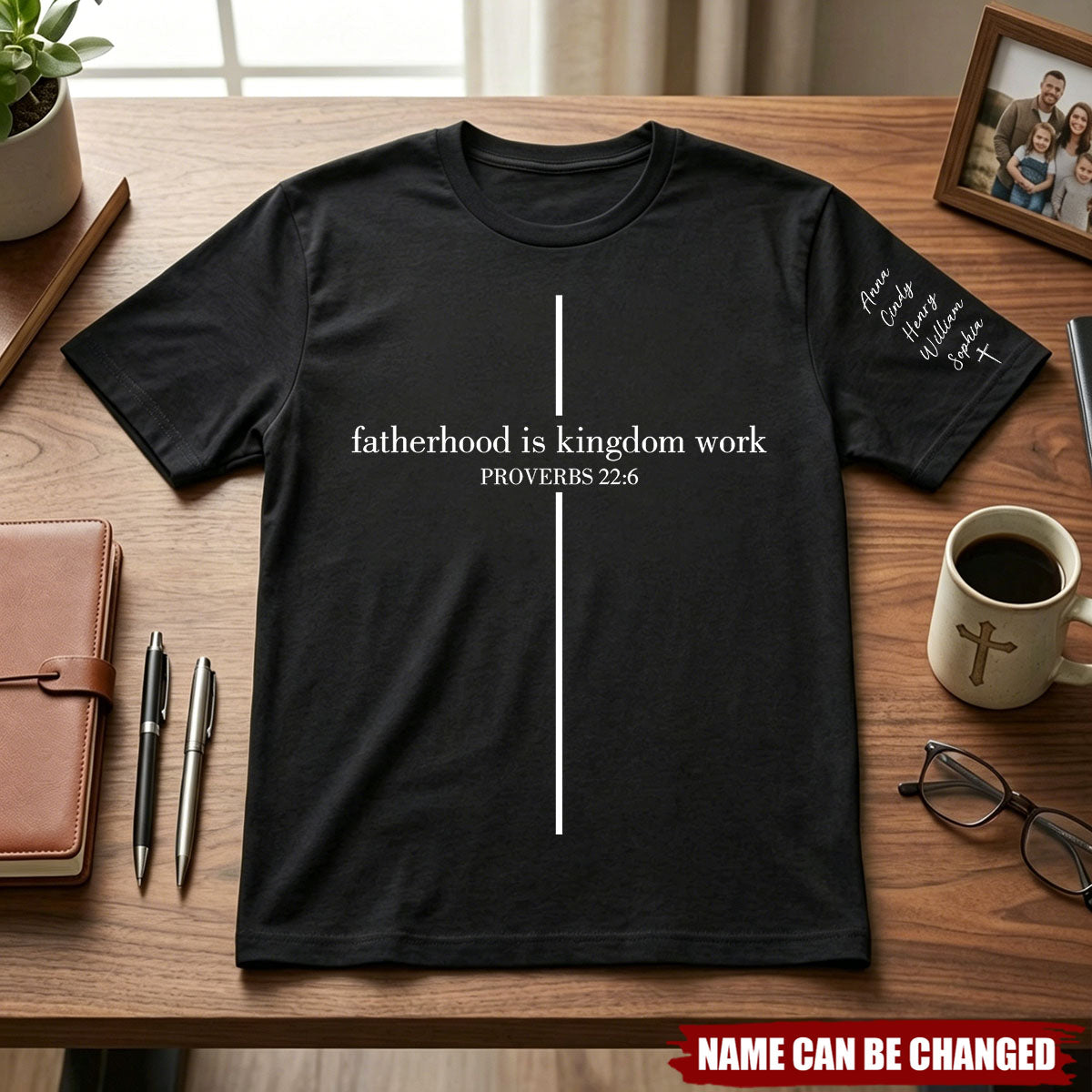 Fatherhood Is Kingdom Work - Personalized Shirt, Father's Day Gifts