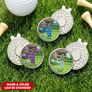 Golf Cart Golf Ball Marker Personalized Magnetic Hat Clip - Birthday Game Day Gift for Golf Lovers