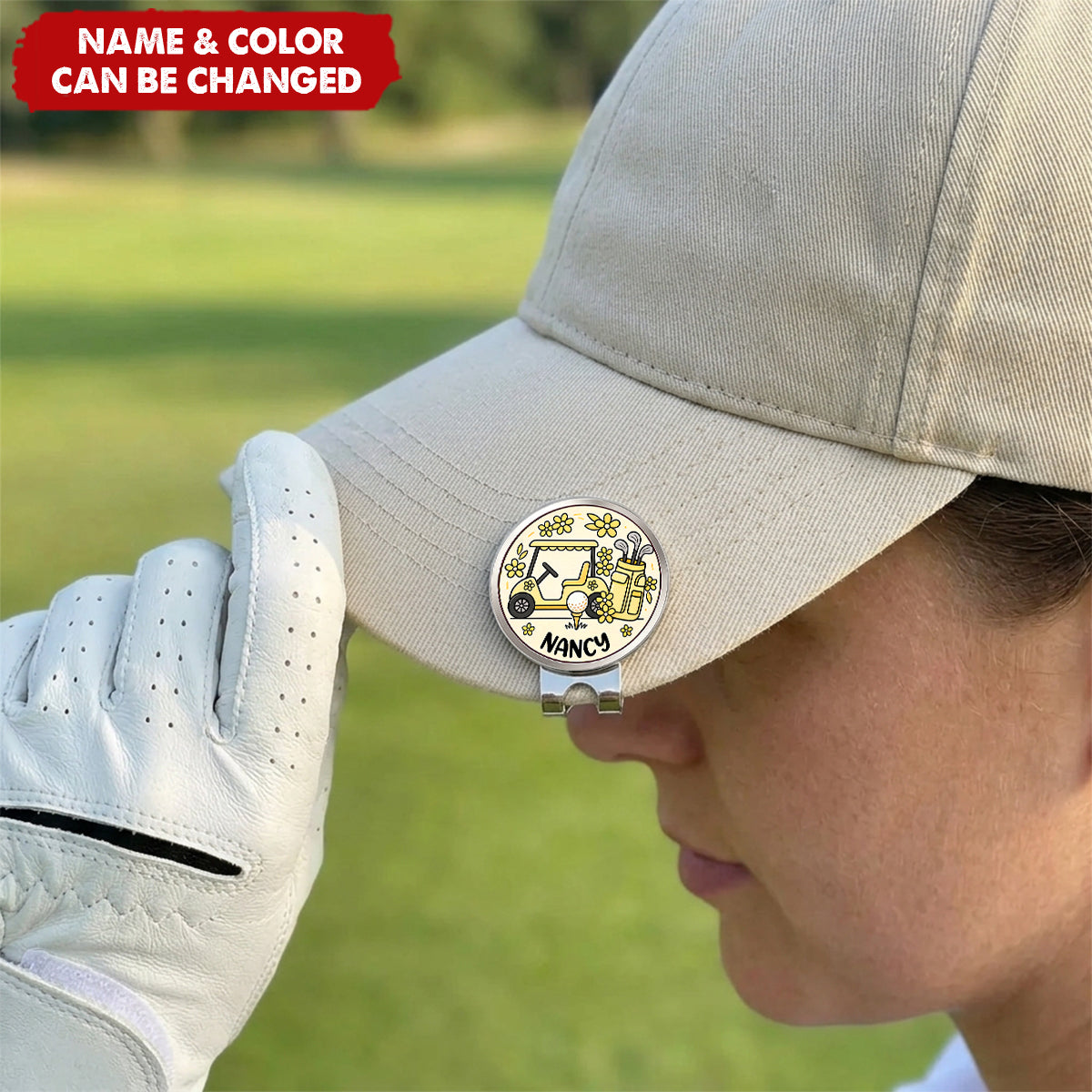 Personalized Name Golf Cart Golf Ball Marker Magnetic Hat Clip Gift for Golf Player & Lover