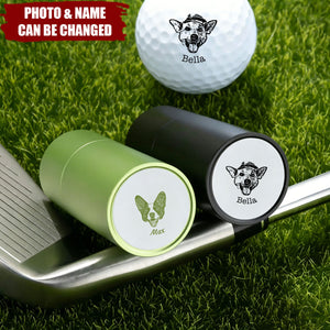 Personalized Dog Cat Pet Portrait Photo Golf Ball Self-inking Stamp - Birthday Gift for Golf Players Pet Lovers