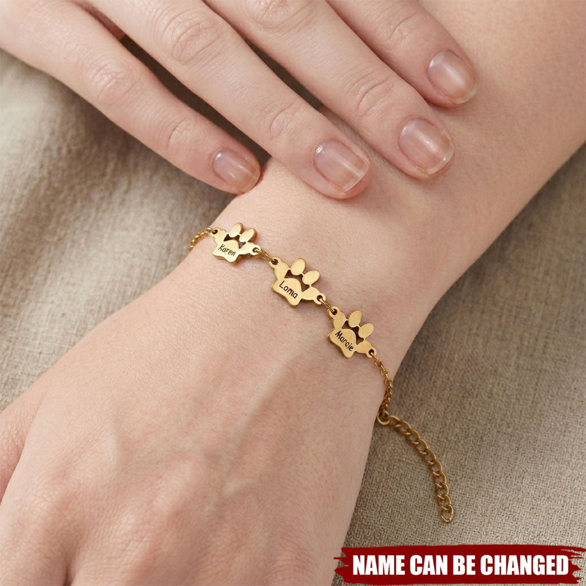 Personalized Friendly Paw Name Bracelet