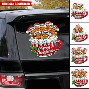 Merry Christmas Gingerbread Cup Personalized Decal