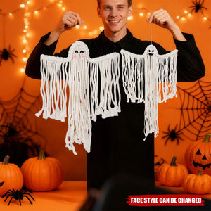 Personalized Spooky Macrame Ghost Cotton Wall Hanging Ornament Gothic Home Decor Halloween Gift for Family Friends
