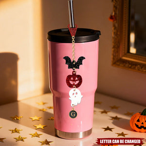 Personalized Cute Bat Pumpkin Ghost Tumbler Charm for 20 oz to 40 oz Stanley Tumbler Halloween Gift