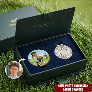 Personalized Face Photo Cartoon Character Golf Ball Marker Magnetic Hat Clip customizable with Name Birthday Game Day Gift for Golf Player